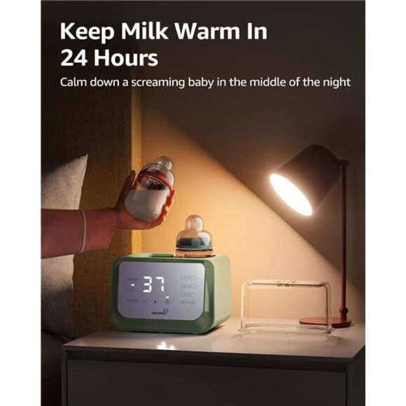 Baby Bottle Warmer, Grownsy 8-in-1 Fast Milk Warmer with Timer Breastmilk - Picture 4 of 8